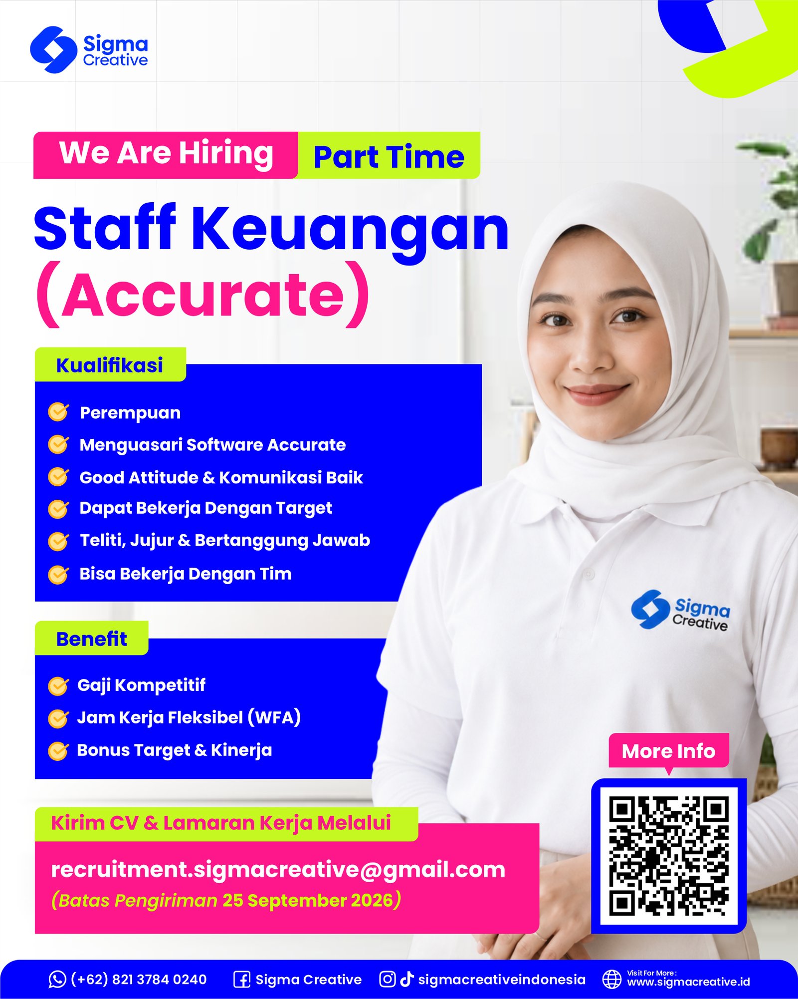 We Are Hiring - Staff Keuangan Accurate Sigma Creative