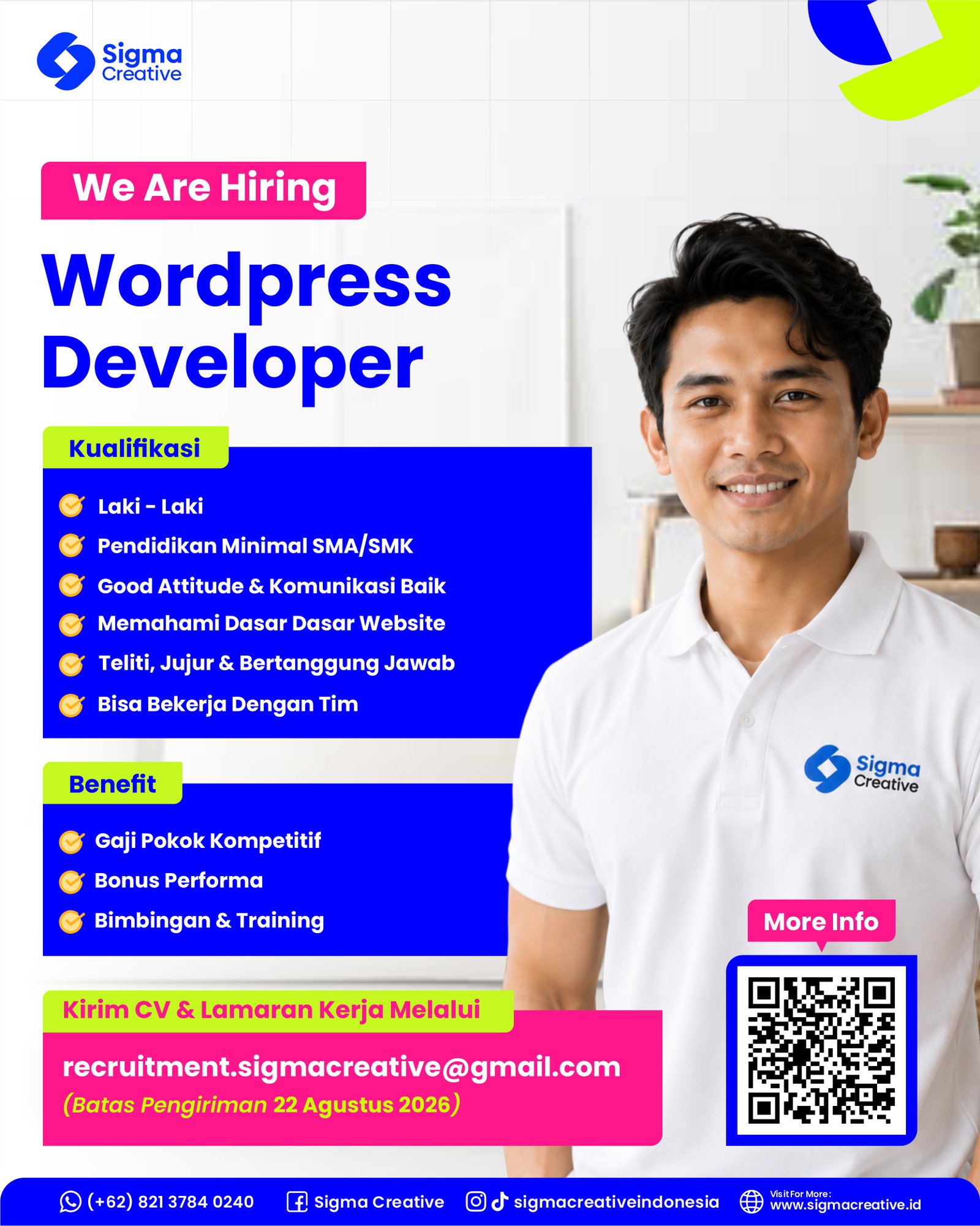 We Are Hiring - WordPress Developer Sigma Creative